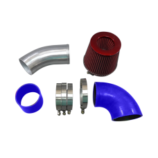 3.5" Universal NA Intake Pipe Kit For GM LS1 LSx LMx LQx Motor Blue Hoses