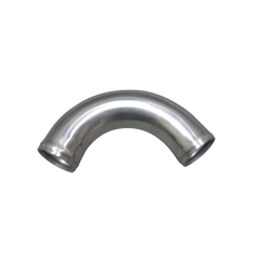 1.75" OD 120 Degree Aluminum Pipe, Mandrel Bent Polished, 1.65mm Thick Tube, 10" Length