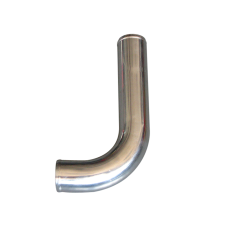 2.5" L-Bend Aluminum Pipe, Mandrel Bent Polished, 2.0mm Thick Tube, 18" Length