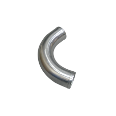 2.5" OD 120 Degree Aluminum Pipe, Mandrel Bent Polished, 2mm Thick Tube, 10" Length