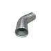 2.5" OD 45 Degree Aluminum Pipe, Mandrel Bent Polished, 2mm Thick Tube, 10" Length