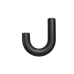 2.5" Aluminum Pipe 180 Degree J Bend, Powder Coated, Mandrel Bent, 2.0mm Thick Tube, 18" Length