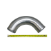 3" OD 120 Degree Aluminum Pipe, Mandrel Bent Polished, 2mm Thick Tube, 10" Length