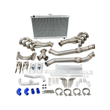 LS1 Engine T56 Trans Mount Header Downpipe Radiator Kit for Mazda RX7 FC LS