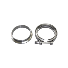 3.5" V-Band Clamp + 3.5" I.D. Flange , 304 Stainless Steel , CNC Billet Flange