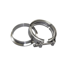 3" V-Band Clamp + 3" I.D. Flange , 304 Stainless Steel , CNC Billet Flange  