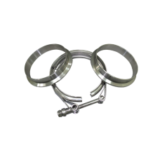 4" V-Band Clamp + 4" Downpipe Flange Male/Female (2 Flanges), Stainless Steel, CNC Machined Flange