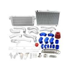 Aluminum Intercooler Radiator Piping Pipe Tube Kit For 86-91 RX7 RX-7 FC 2JZ 2JZGTE