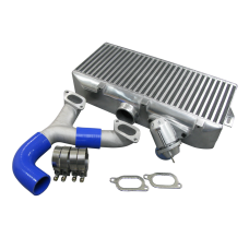 Top Mount Aluminum Intercooler Y Pipe Tube BOV Kit For 02-06 07 WRX Sti