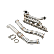 Top Mount T3 Turbo Manifold + Downpipe For 92-98 BMW E36 325i 328i GT35 T04E