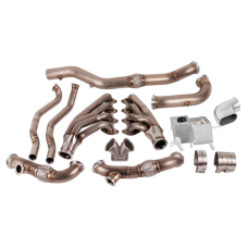 T4 Turbo Header Manifold Downpipe Kit for 05-14 Ford Mustang 4.6L V8 NA-T