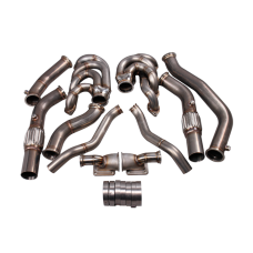 Twin Turbo Manifold Header Downpipe Kit For 64-67 Chevelle BBC Big Block 396