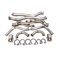Twin Turbo Manifold Header Downpipe For 63-65 Chevrolet Chevelle LS1 LSx Swap