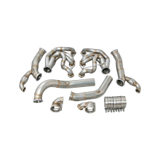 Twin Turbo Manifold Header Downpipe For 60-66 Chevy C10 Truck SBC Small Block