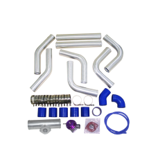 2.25" Universal Alum Intercooler Tube Pipe Piping Kit + BOV Turbo Blow Off Valve Kit