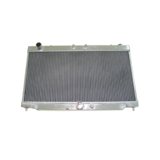 Aluminum Coolant Radiator For 2G 95-99 Turbo 4G63 Eclipse Talon, Core: 26"x13"x2", 1.4" Inlet & Outlet