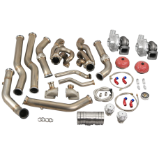 Twin Turbo Header Kit T72 For 68-72 Chevelle BBC Big Block 396 402 427 454