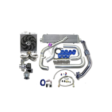 Turbo Intercooler Kit + Radiator Fan Ram Manifold For Civic D15 D16
