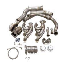 GT45 Single Turbo Kit 3.5" Downpipe Manifold For 240SX S13 S14 LS1 LSx Swap