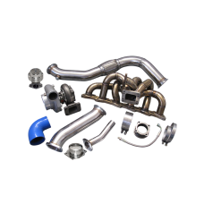 GT35 Single Turbo Downpipe Manifold Kit For 240SX S13 S14 RB20 RB25 500HP
